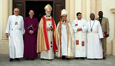 The Archbishop with local clergy