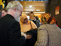 Archbishop meeting parents at Johanna Primary School