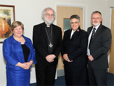 Doctor Jane Latham, Director of Clinical Services, the Archbishop of Canterbury, Commissioner Betty Matear and Nicholas Ratsey, Chief Executive of the hospice © andynewbold.com