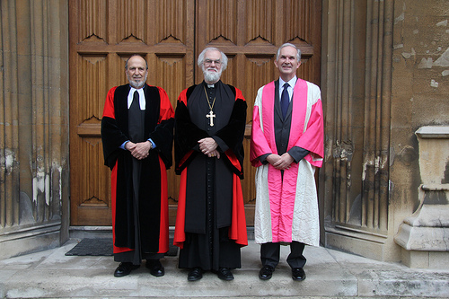 The Revd Dr John Harris, the Archbishop of Canterbury, and Professor John Harper