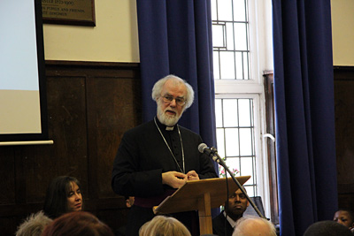 The Archbishop speaking at Abp Tenison's School
