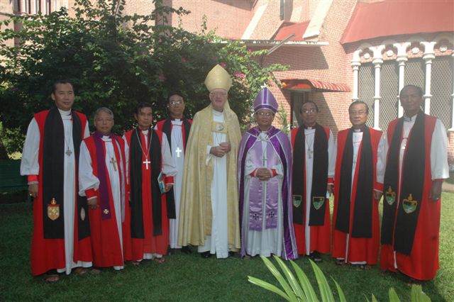 Lord Carey with bishops from Myanmar