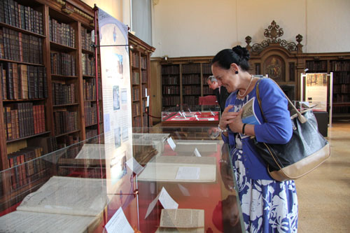 Visitors at the Lambeth Palace Library exhibition
