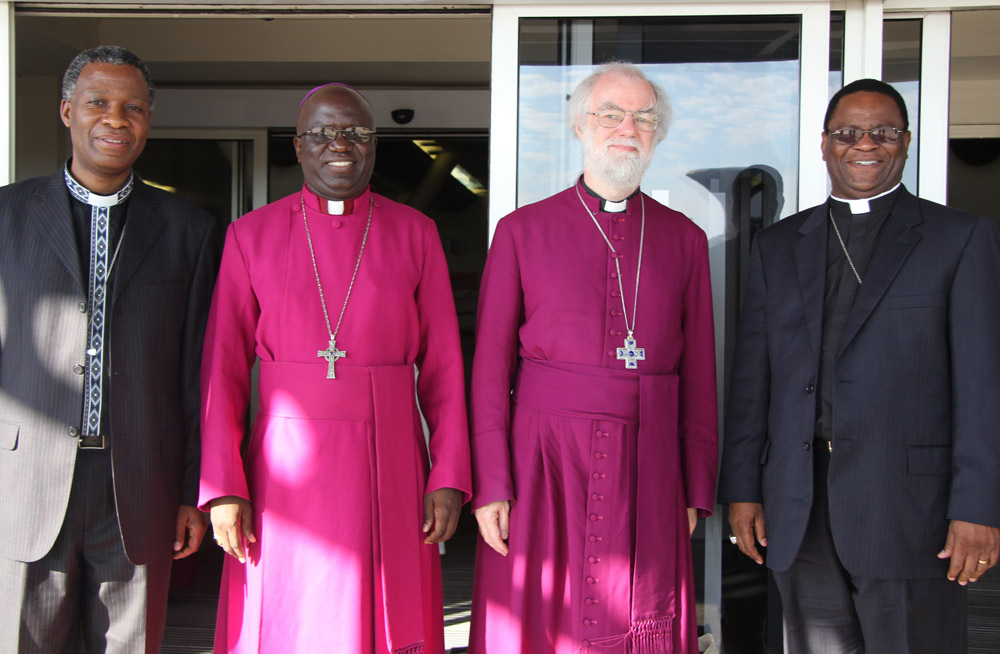 Archbishop Thabo Makgoba (Primate of the Anglican Church of Southern Africa), Archbishop Albert Chama (Primate of the Province of Central Africa), Archbishop Rowan Williams (Archbishop of Canterbury), Archbishop Valentino Mokiwa (Archbishop of Tanzania) 