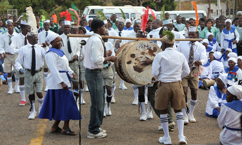 Malawi dancers and drummers at greeting ceremony for Archbishop Rowan