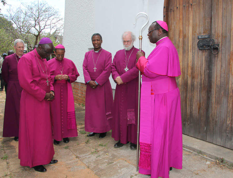 Circle of prayer at Cathedral in Mutare