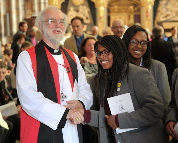 Archbishop celebrates with students in Westminster Abbey