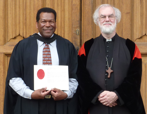 Lambeth Diploma recipient Charles Farrer with Archbishop Rowan Williams