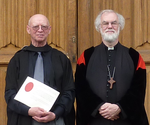 Lambeth Diploma recipient with Archbishop Rowan Williams