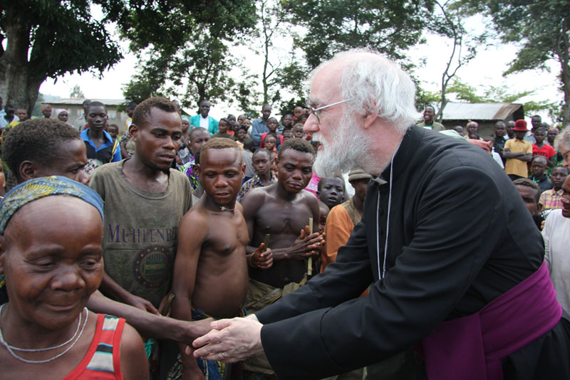 Archbishop with indigenous people of Congo