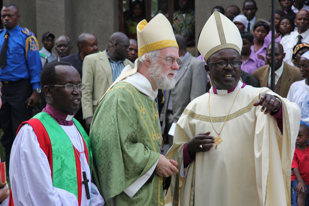 Left to right: Bishop Bahemuka, Dr Williams, and Archbishop Isingoma