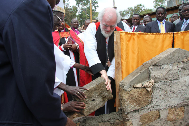 Laying the foundation stone of the new Anglican University