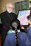Argyle Primary School students present artwork to Archbishop Rowan 
