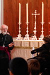 Archbishop Rowan Williams and student Rowan Williams in conversation