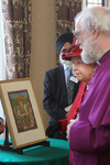 Sikh guests and their sacred object - painting of Maharaja Ranjit Singh