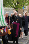 The Archbishop walks with pupils from St Alfege and St Peter’s Primary School