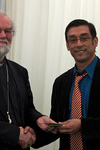 Archbishop with shortlisted author Angel Montoya
