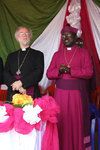 Archbiship with Archbishop Henri Isingoma and the British Ambassador, Bunia