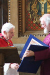 The Archbishop and Pope exchange gifts © Gordon Audio Visual