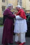 Archbishop Rowan Williams greets Pope Benedict XVI at Lambeth Palace