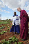 Archbishop Rowan visits a permaculture project with members of the Mothers' Union