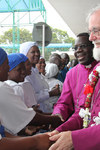 The Mothers' Union greet Archbishop Rowan on arrival in Zambia