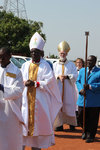 Archbishop Albert Chama (Archbishop of Central Africa) and Archbishop Rowan in procession - Kitwe, Zambia